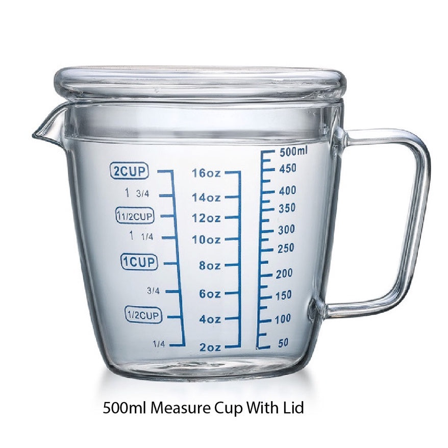 (READY STOCK)Heat Resistant Glass Measuring Cup With Scale Kitchen Baking Transparent Tea Milk Jug 250ml/500ml