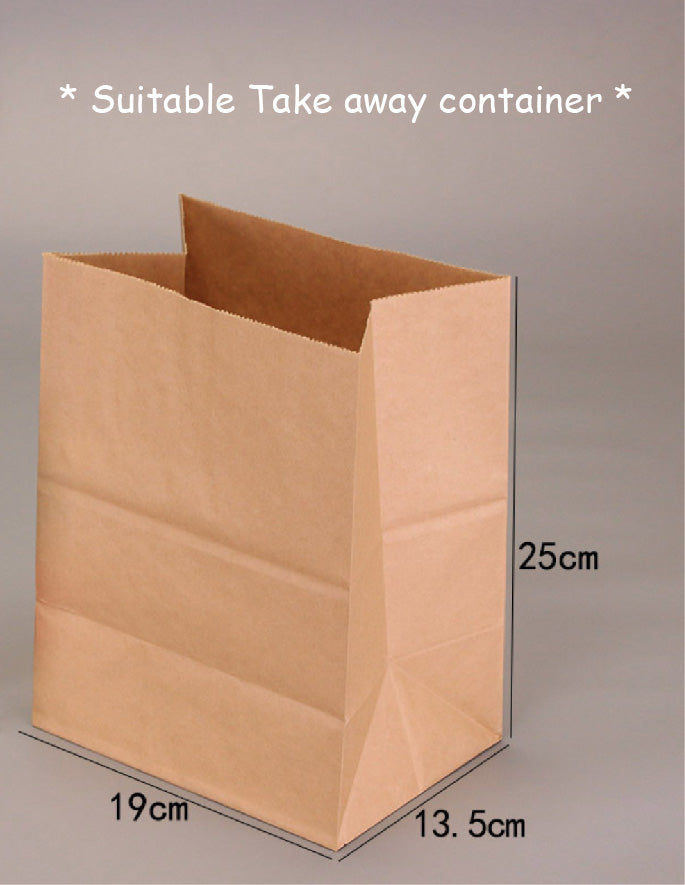 (READY STOCK)Brown Kraft Paper Takeaway Bags Gift Packaging Biscuit Bread Restaurant Cafe 100pcs