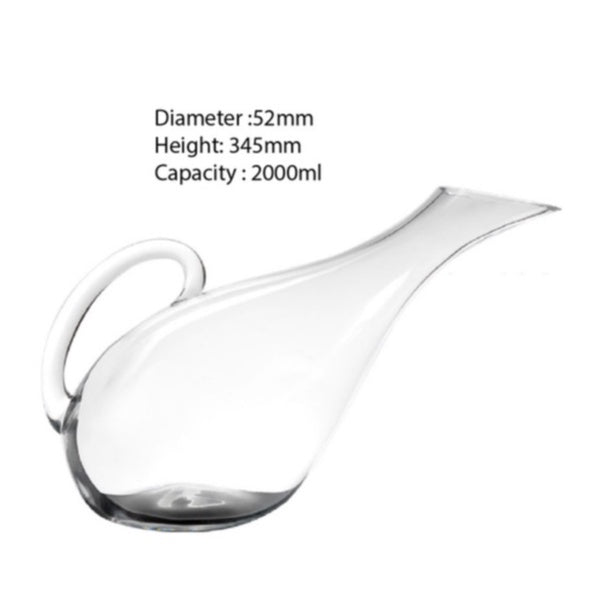 (Ready Stock)Wine Decanter Red Wine Pourer Crystal Clear Glass 1800ml
