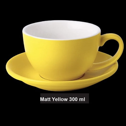 (Ready Stock)Coffee Espresso Latte Cup Ceramic Thick 210 ml 240ml 300ml with Saucer Multi Glossy Color Matt Colour