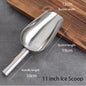 (Ready Stock)Ice Cube Scoop Food Scoop For Flour Rice Spice Stainless Steel 9/12 inch Kitchen Utensil Shovel