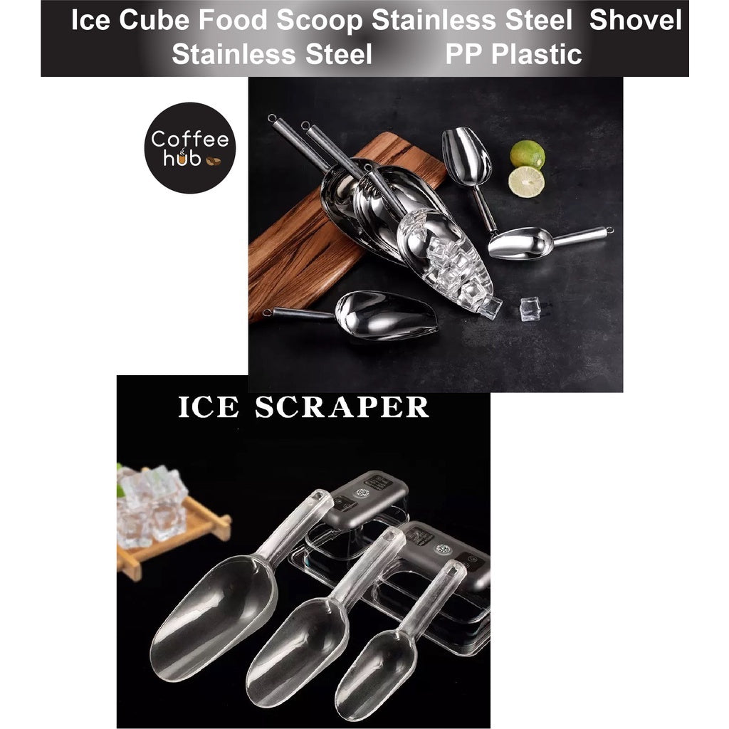 (Ready Stock)Ice Cube Scoop Food Scoop For Flour Rice Spice Stainless Steel 9/12 inch Kitchen Utensil Shovel