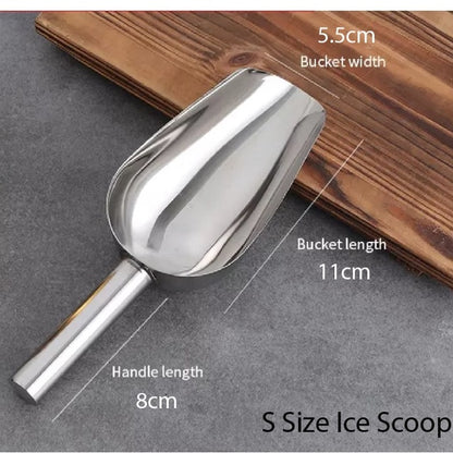 (Ready Stock)Ice Cube Scoop Food Scoop For Flour Rice Spice Stainless Steel 9/12 inch Kitchen Utensil Shovel