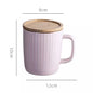 (Ready Stock)Coffee Tea Milk Water Mug With Wood Lid Nordics Ins Ceramic Design 400ml Capacity