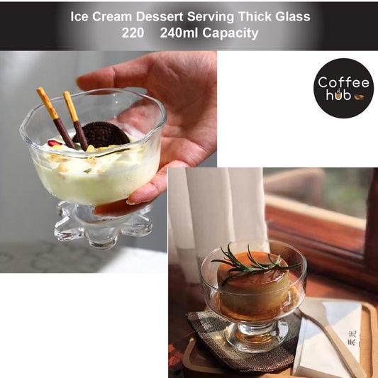 (READY STOCK)Glass Ice cream cold drink dessert salad cup serving 240ml Capacity