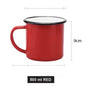 (Ready Stock)Espresso Coffee Tea Mug Enamel Nostalgic Retro Style Lightweight Outdoor 350ml 500ml