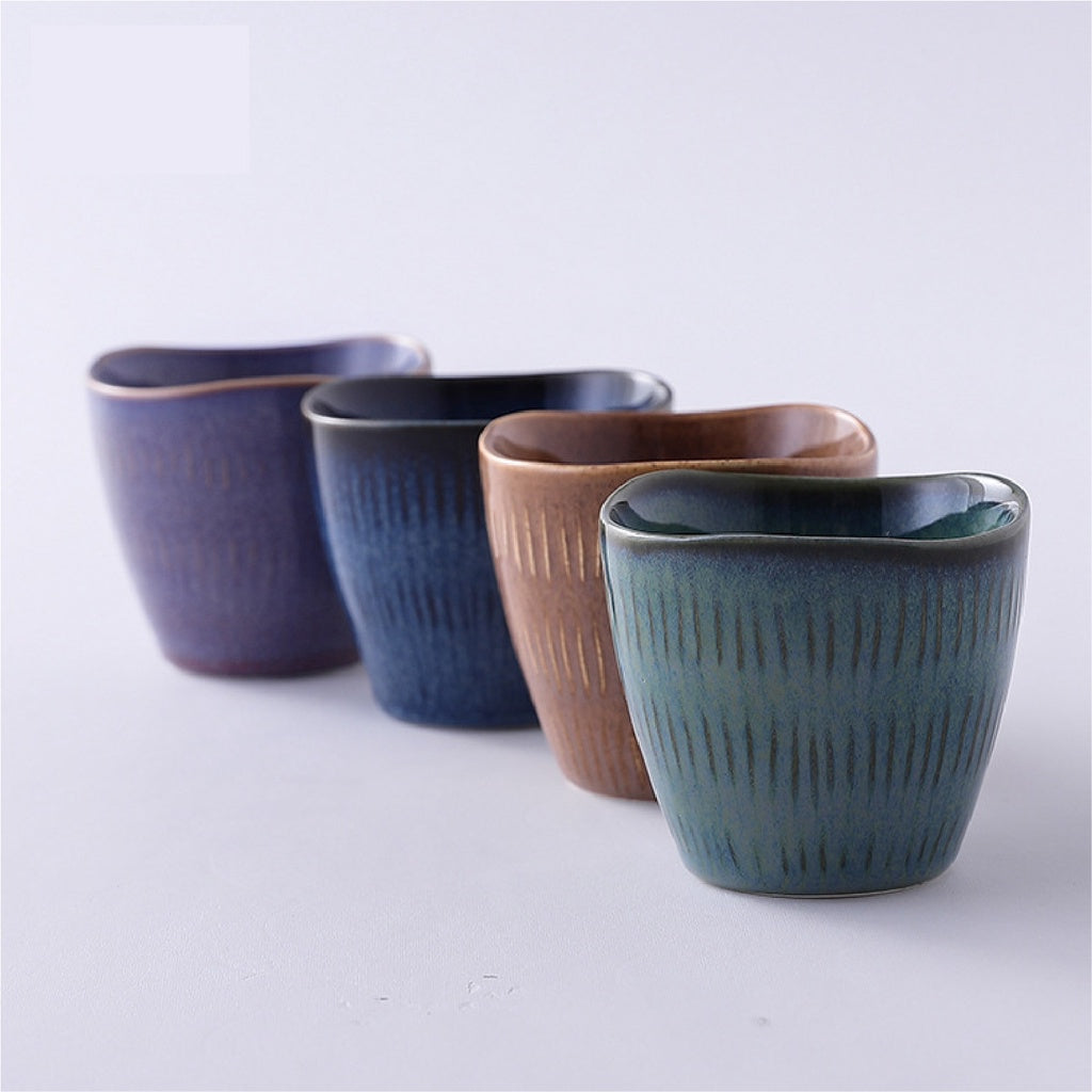 (Ready Stock)Espresso Coffee Tea Ceramic Underglaze Cup Mug Pottery Japanese Retro Style 170ml - 200ml