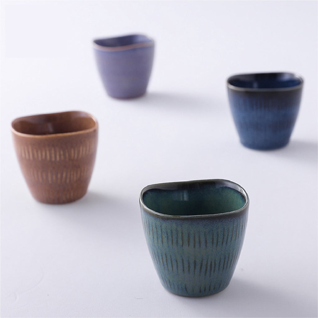 (Ready Stock)Espresso Coffee Tea Ceramic Underglaze Cup Mug Pottery Japanese Retro Style 170ml - 200ml