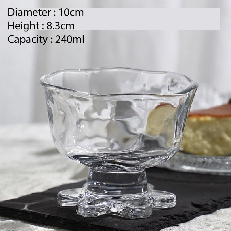 (READY STOCK)Glass Ice cream cold drink dessert salad cup serving 240ml Capacity