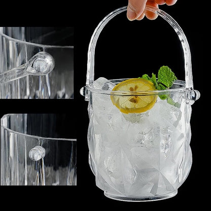 (Ready Stock)Acrylic Ice Bucket Transparent Quality Drinks Bar Storage Portable Handheld Container