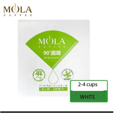 (Ready Stock)MOLA Coffee Filter Paper (ABACA, Bleached) 100pcs White Size 01 02