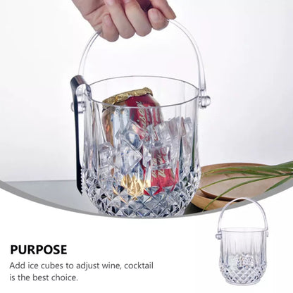 (Ready Stock)Acrylic Ice Bucket Transparent Quality Drinks Bar Storage Portable Handheld Container