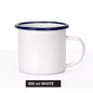 (Ready Stock)Espresso Coffee Tea Mug Enamel Nostalgic Retro Style Lightweight Outdoor 350ml 500ml