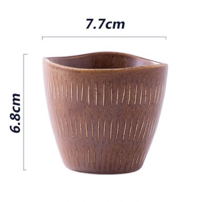 (Ready Stock)Espresso Coffee Tea Ceramic Underglaze Cup Mug Pottery Japanese Retro Style 170ml - 200ml