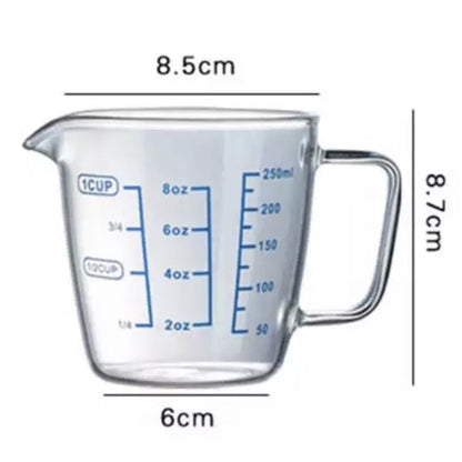 (READY STOCK)Heat Resistant Glass Measuring Cup With Scale Kitchen Baking Transparent  Tea Milk Jug 250ml/500ml