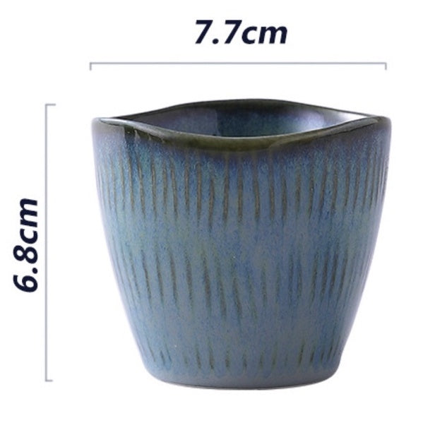 (Ready Stock)Espresso Coffee Tea Ceramic Underglaze Cup Mug Pottery Japanese Retro Style 170ml - 200ml