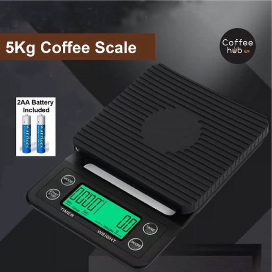 (Ready Stock)Coffee Espresso Kitchen Baking Digital Weighing Timer Tare Function Scale Accuracy 0.1 gram to 5000 gram