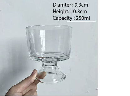 (READY STOCK)Glass Ice cream cold drink dessert salad cup serving 240ml Capacity