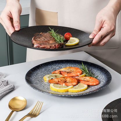 (READY STOCK)Japanese Ceramic Dish Set Household Large Ramen Bowl Rice Bowl Creative Tableware Set