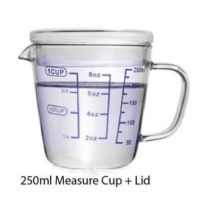 (READY STOCK)Heat Resistant Glass Measuring Cup With Scale Kitchen Baking Transparent  Tea Milk Jug 250ml/500ml