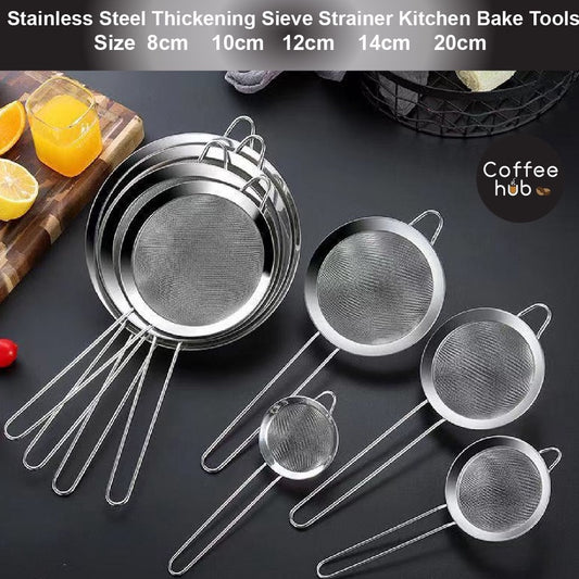 (READY STOCK)Stainless Steel Strainer Sieve Mesh Thickening Flour Powder Baking Tool Cake Kitchen Oil Colander