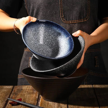 (READY STOCK)Japanese Ceramic Dish Set Household Large Ramen Bowl Rice Bowl Creative Tableware Set