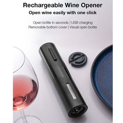 (Ready Stock)Red Wine Opener Corkscrew Electric Illuminated , Foil Cutter , Wine Pourer, Vacuum Stopper Box Gift Set