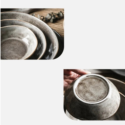 (READY STOCK)Japanese Ceramic Dish Set Household Large Ramen Bowl Rice Bowl Creative Tableware Set