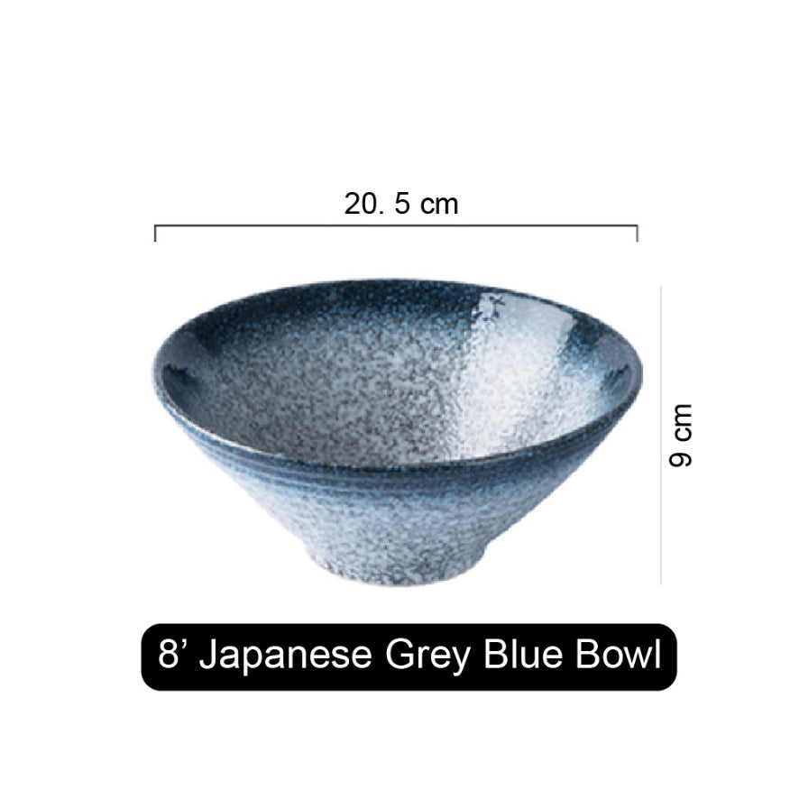 (READY STOCK)Japanese Ceramic Dish Set Household Large Ramen Bowl Rice Bowl Creative Tableware Set