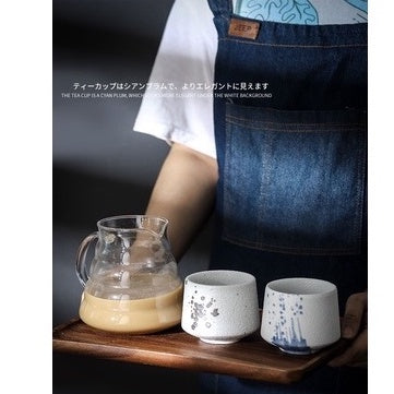 (Ready Stock)Espresso Coffee Tea Ceramic Underglaze Cup Mug Pottery Japanese Retro Style 180ml - 250ml