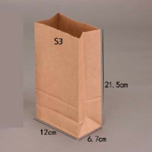 （READY STOCK)Brown Kraft Paper Takeaway Bags Gift Packaging Biscuit Bread Restaurant Cafe 100pcs