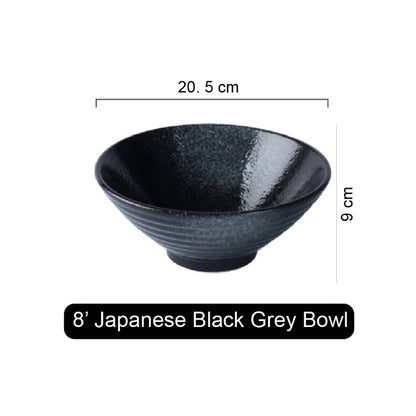 (READY STOCK)Japanese Ceramic Dish Set Household Large Ramen Bowl Rice Bowl Creative Tableware Set