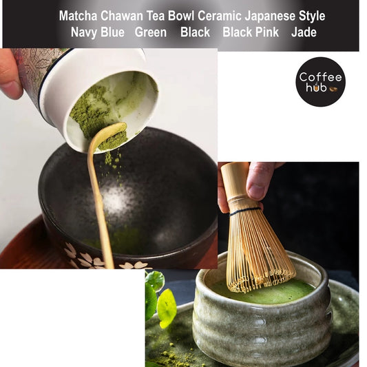 (Ready Stock)Matcha Ceramics Tea Bowl Chawan Japanese Style Green Tea Maker Matcha Latte 300ml 550ml Capacity