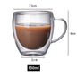 (Ready Stock)Coffee Espresso Tea Double Wall Borosilicate Glass Cup Mug Handle 80ml 150ml 250ml 350ml 450ml