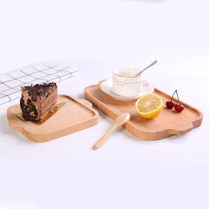 (READY STOCK)Beech Wooden Food Tray Rectangle Chopping Board Tea Trays Wood Plate Cake Decor Dishes Storage Tray