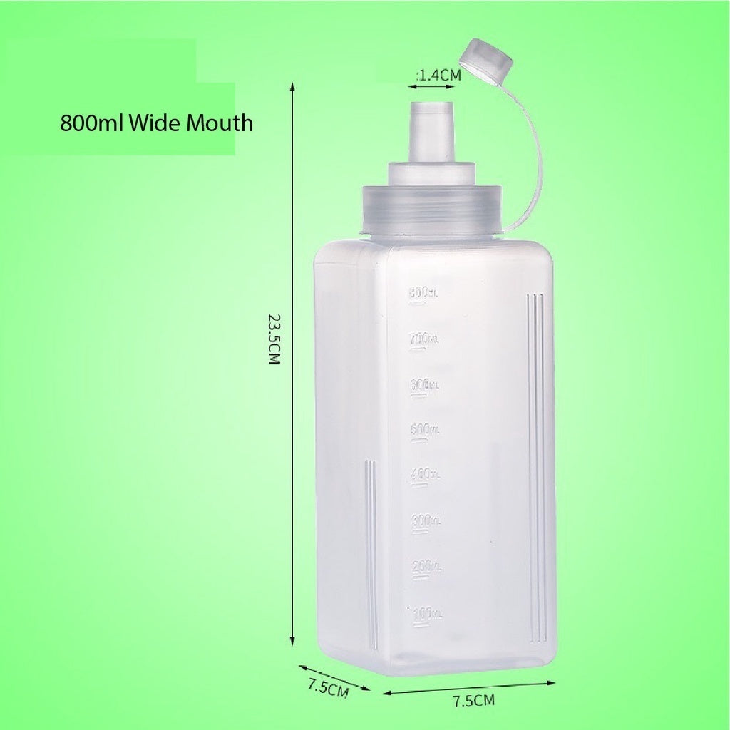 (READY STOCK)800/1000ml Plastic Condiment Bottles Squeeze Kitchen Leak Proof Seasoning Squeeze Bottle Dispenser Oil