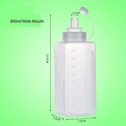 (READY STOCK)800/1000ml Plastic Condiment Bottles Squeeze Kitchen Leak Proof Seasoning Squeeze Bottle Dispenser Oil