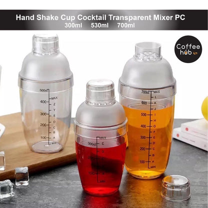 (Ready Stock)Cocktail Shaker 350ml/530ml/700ml Home Bar Utensil Plastic Shaker Cup Drink Milk Tea Mixer With Scale