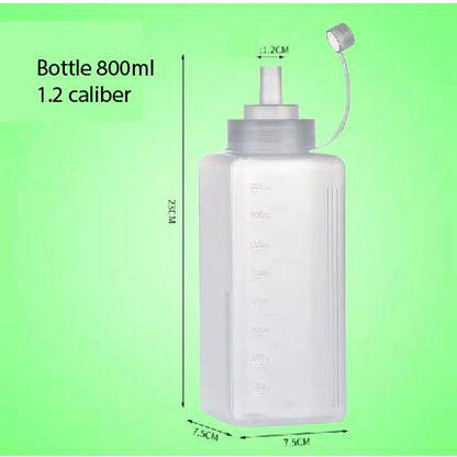 (READY STOCK)800/1000ml Plastic Condiment Bottles Squeeze Kitchen Leak Proof Seasoning Squeeze Bottle Dispenser Oil