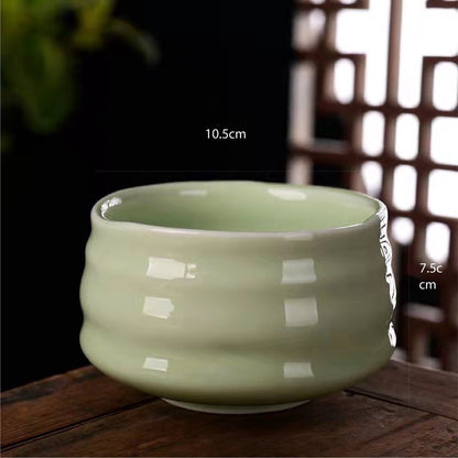 (Ready Stock)Matcha Ceramics Tea Bowl Chawan Japanese Style Green Tea Maker Matcha Latte 300ml 550ml Capacity