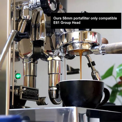 (Ready Stock)Espresso Coffee Machine Naked Portafilter Stainless Steel Wood Handle Bottomless 51mm 54mm 58mm