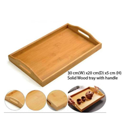 (READY STOCK)Beech Wooden Food Tray Rectangle Chopping Board Tea Trays Wood Plate Cake Decor Dishes Storage Tray