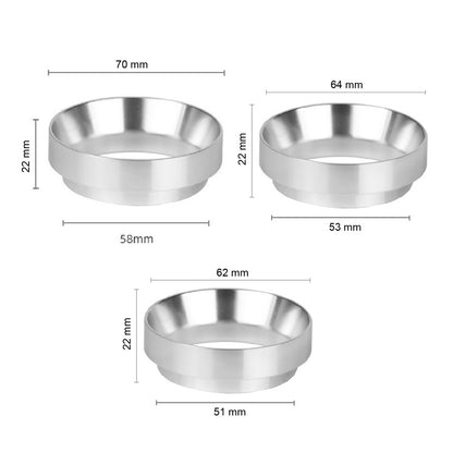 (Ready Stock)Coffee Espresso Aluminium Dosing Ring Magnetic Funnel Silver Black 51mm 53mm 58mm