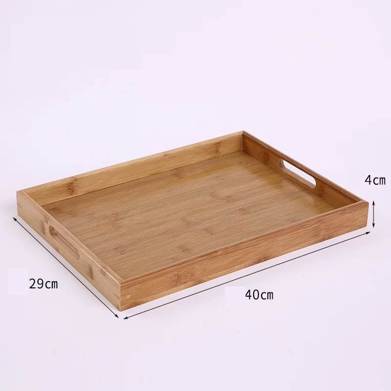 (READY STOCK)Beech Wooden Food Tray Rectangle Chopping Board Tea Trays Wood Plate Cake Decor Dishes Storage Tray