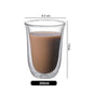 (Ready Stock)Coffee Espresso Tea Double Wall Borosilicate Glass Cup Mug Handle 80ml 150ml 250ml 350ml 450ml