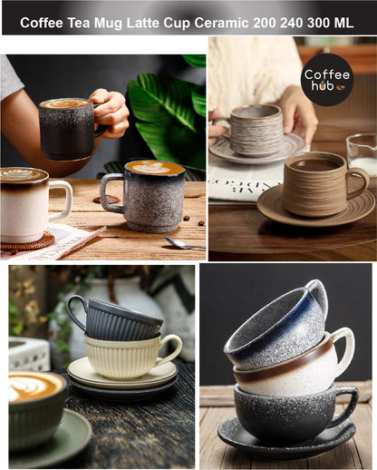 (READY STOCK)Coffee Tea Water Mug Latte Cup Handle 300ml Nordic Ceramic Japanese Style