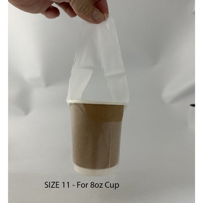 (READY STOCK)Paper Cup Plastic Bag Thickened Disposable Take Away Packaging T-Shaped Bag Milk Tea 100pcs