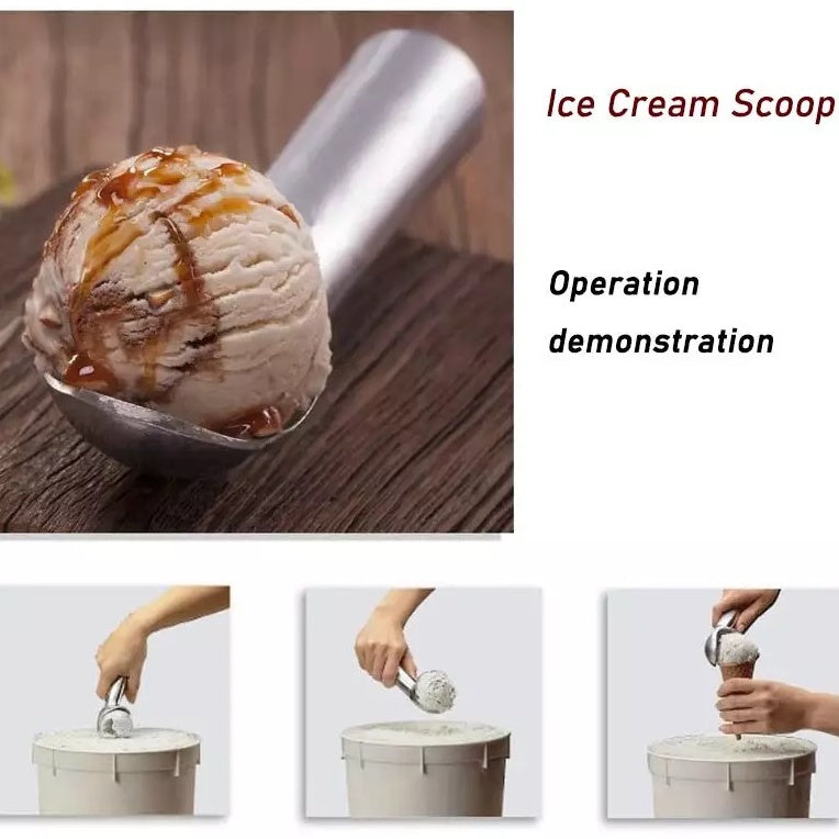 (READY STOCK)Ice Cream Scoop Spoon for Home Kitchen Aluminium Non Stick Anti Freeze 18cm Length