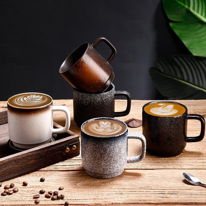 (READY STOCK)Coffee Tea Water Mug Latte Cup Handle 300ml Nordic Ceramic Japanese Style