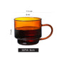 (Ready Stock)Coffee Espresso Tea Juice Milk Water Mug High Borosilicate Glass Cup Handle Vintage Sepia Col 250ml 300ml